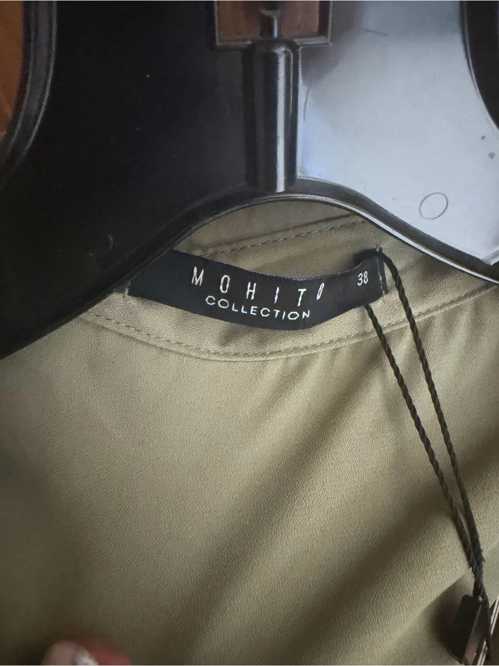 Olive Green Lightweight Shirt Jacket with Contrast Trim
